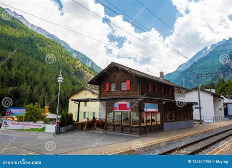 Train Station in a Small Village at the Swiss Alps. Editorial Photo - Image of historic, alps ...