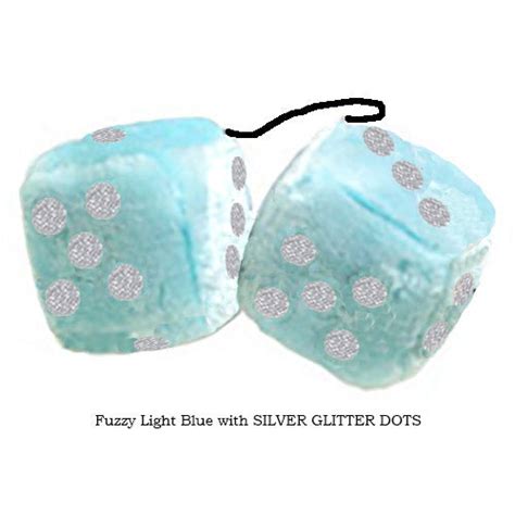 3 Inch Light Blue Fuzzy Dice Fuzzy Dice Shop