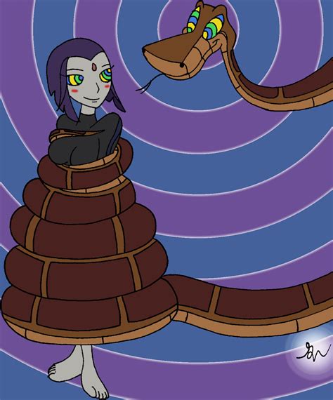 Kaa Meets Raven Redrawn Painted By Lol20 On Deviantart