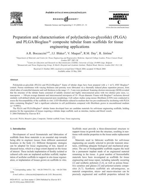 Pdf Preparation And Characterisation Of Poly Lactide Co Glycolide