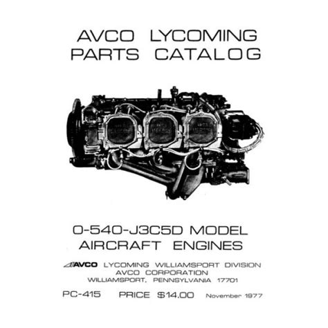 Lycoming O-540-J3C5D Aircraft Engines Parts Manual