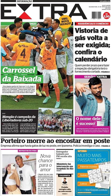 Veja As Capas Dos Jornais Ap S Nova Igua U X Vasco