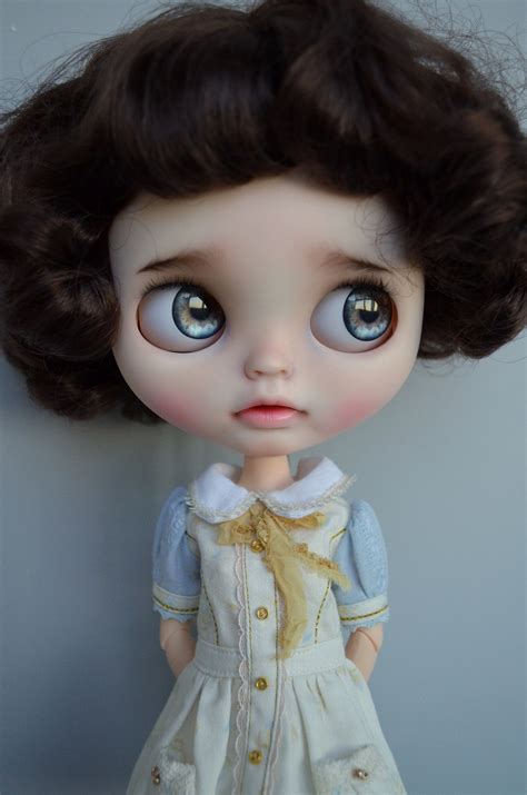 Sold Out Blythe Custom Doll Blythe Brown Hair Ooak Blythe Etsy