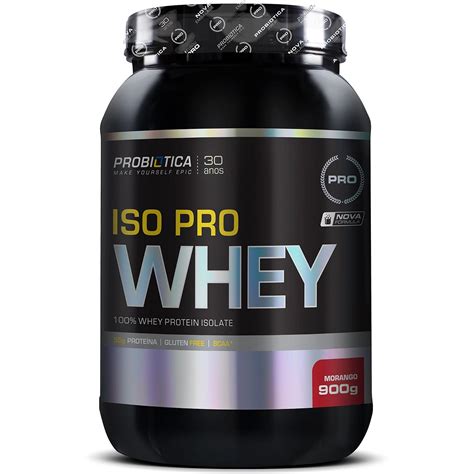 Iso Pro Whey 900g Probiótica Morango Netshoes