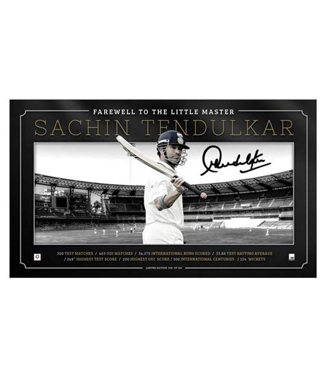 Sachin Tendulkar 'Farewell To Mumbai' Signed Panoramic Unframed - Buy ...