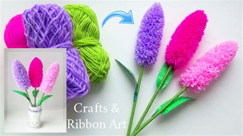 Easy Woolen Flower Making Idea How To Make Beautiful Lavender Flower