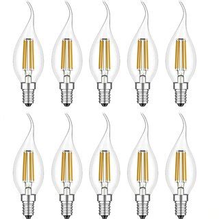 10 x mlight LED Filament Leuchtmittel Windstoßkerze 4W 30W E14 klar