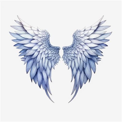 Premium AI Image | A drawing of a blue angel wings.