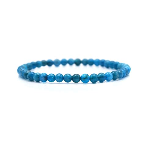 Apatite 4mm Beaded Bracelet Two Feathers Brighton