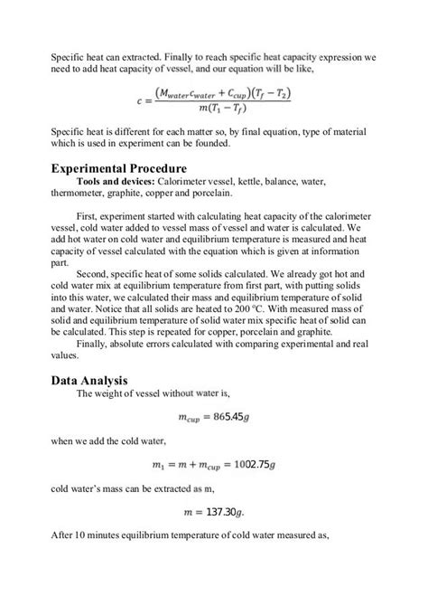 🎉 Specific heat capacity of metals lab report. EXPERIMENT 8. 2019-01-11