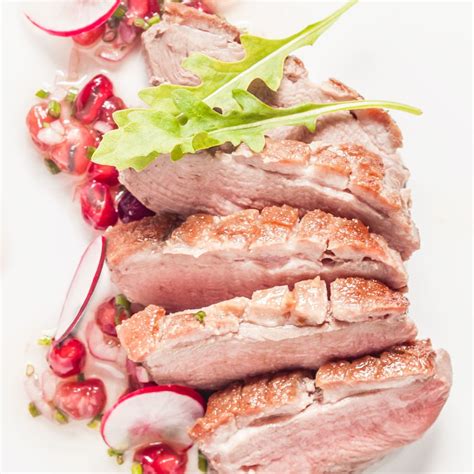 Pan Roasted Duck Breast Pomegranate And Sherry Wine Vinaigrette