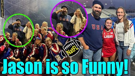 Jason And Kylie Kelce Pose Humorously For A Photo With Team Usa Play