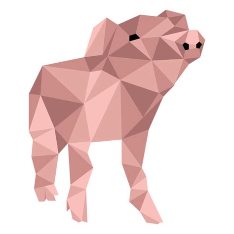 Diseño Png Y Svg De Oreja De Cerdo Hocico Pezuña Low Poly Para Camisetas