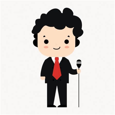 Cute Cartoon Singer Illustration Premium Ai Generated Vector