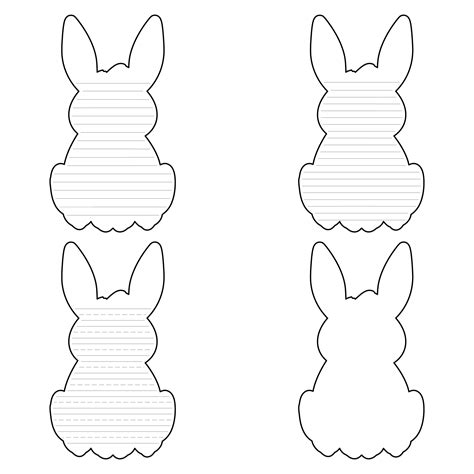 Easter Bunny Shaped Writing Template Free Printable Papercraft Templates