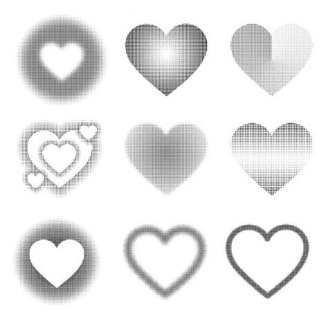 Colección corazones blanco y negro eps UIDownload