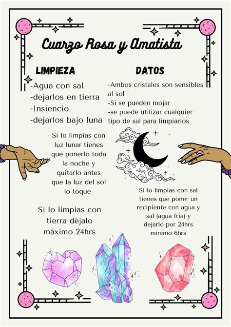 Limpieza Cuarzo Rosa Y Amatista En Libros De Hechizos Cristales