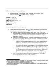 Estimating Earthquake Epicenter Seismograms Triangulation Course Hero