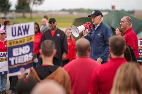 Biden Makes Historic Visit To Metro Detroit Picket Line To Rally With