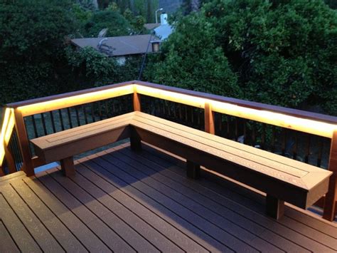 Deck with bench (composite & redwood) - Contemporary - Deck - Santa Barbara