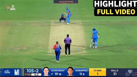 Delhi Capitals Vs Mumbai Indians Women S Wpl 2023 Full Match Highlight