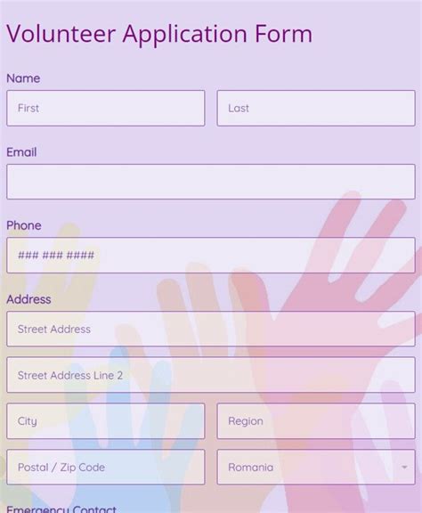 Free Volunteer Forms Form Templates 123FormBuilder