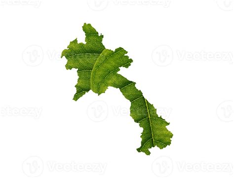 Laos Map Made Of Green Leaves Ecology Concept 30548933 PNG