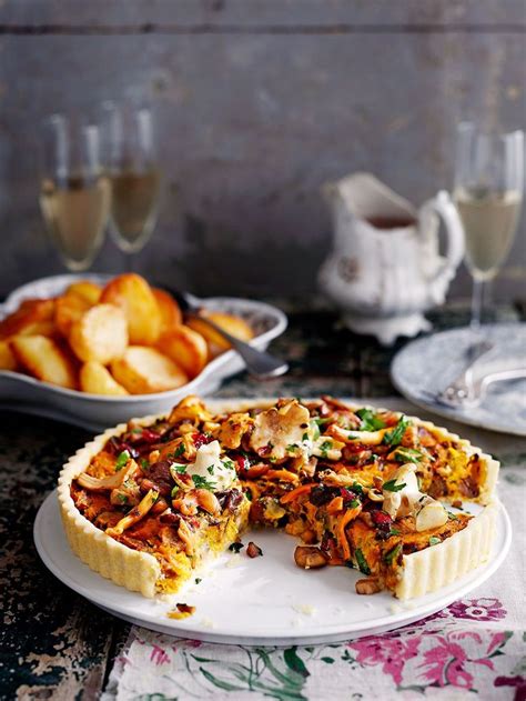 Vegan mushroom, chestnut and cranberry tart | Jamie magazine recipes