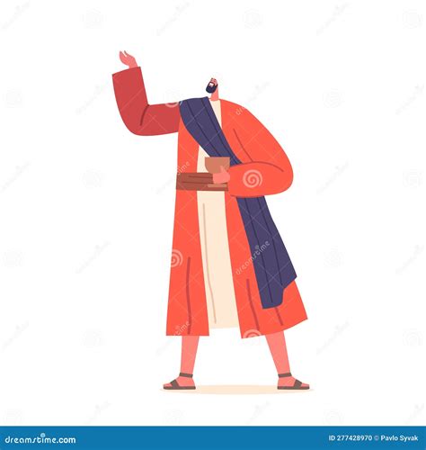Ancient Israelite Male Character Holds Wine Cup Symbolizing