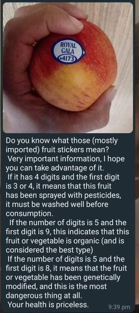 Fact Check Fruit Plu Stickers Do Not Have Code That Means Theyre