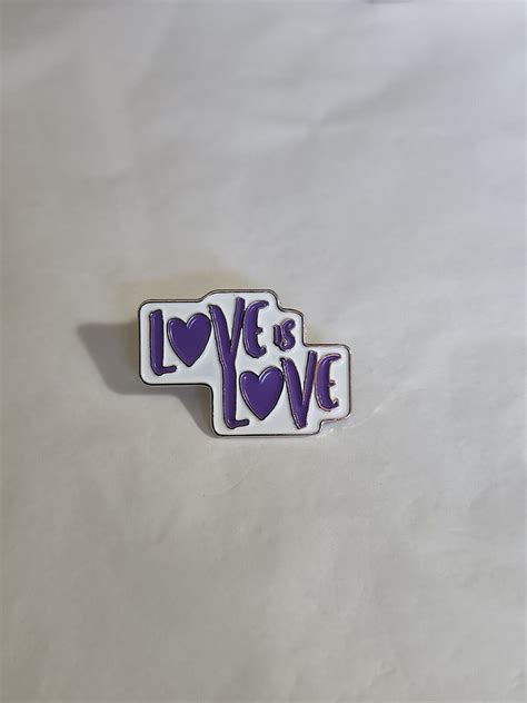 Love Is Love Lapel Pin Purple Letters On White Background Ebay