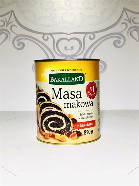 Masa Makowa z bakaliami Bakalland 850 g Kawy Słodycze Chemia