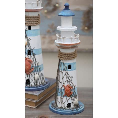 Reviews For Litton Lane In X In Blue Wood Light House Sculpture