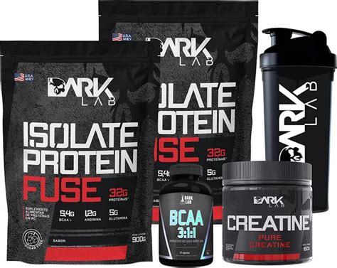 Kit 2x Isolate Protein Fuse 900g Creatina 150g Bcaa 3 1 1