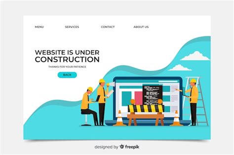 Modèle De Page De Destination En Construction Vecteur Gratuite