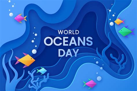 Free Vector World Oceans Day Concept In Paper Style