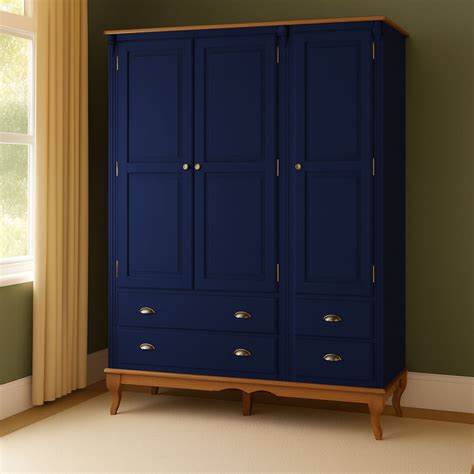 Guarda Roupa Azul Petroleo - Guarda Roupa Hanover 60825 3 portas, Azul Petróleo Linz Móveis.