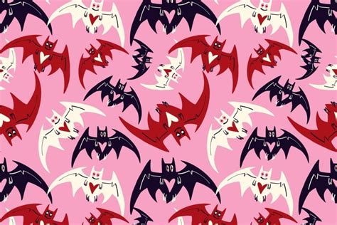 Pink Halloween pattern with bats (4282319)