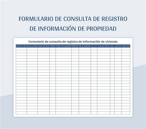 Constan Registro - Plantilla de Excel Formulario De Consulta De Registro De Información De ...