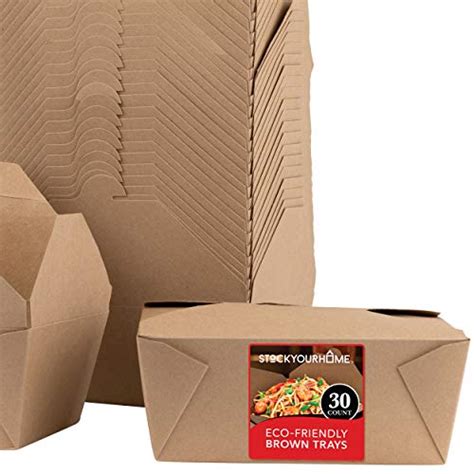 Microwavable Kraft Brown Take Out Boxes 112 Oz 30 Pack