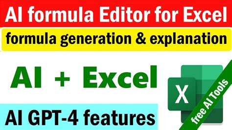 New AI Formula Editor For Excel AI Formula Add In For Excel AI