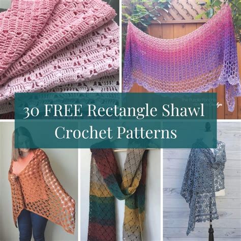 30 FREE Rectangular Shawl Crochet Patterns