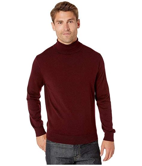 Burgundy Turtleneck Sweater Mens Sign Memoir Fonction