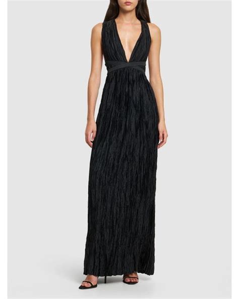 Ulla Johnson Mona Pleated Tech Long Gown In Black Lyst