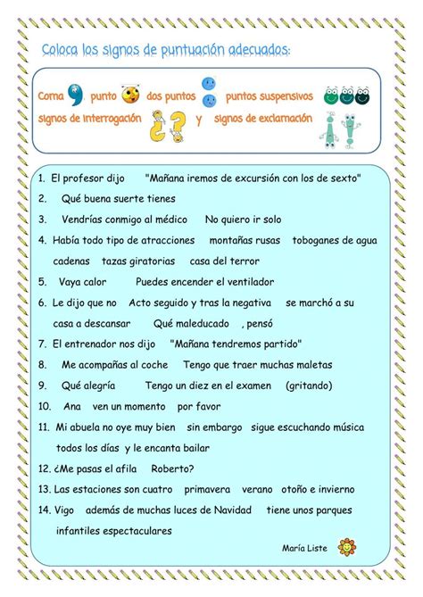 Los Signos De Puntuaci N Exercise Artofit