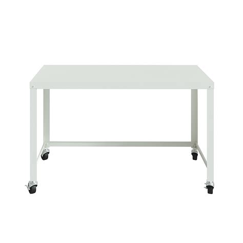 Best Buy: Hirsh Ready-to-assemble 48-inch Wide Mobile Metal Desk White ...