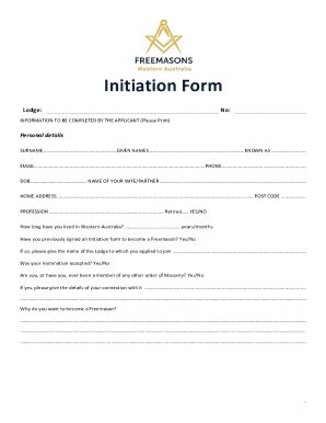 Fillable Online Initiation Form V Docx Fax Email Print Pdffiller