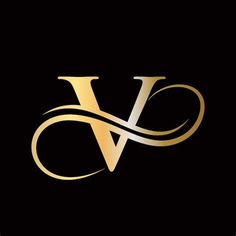 Modelo De Logotipo Luxuoso Inicial Da Letra V Conceito Dourado Do