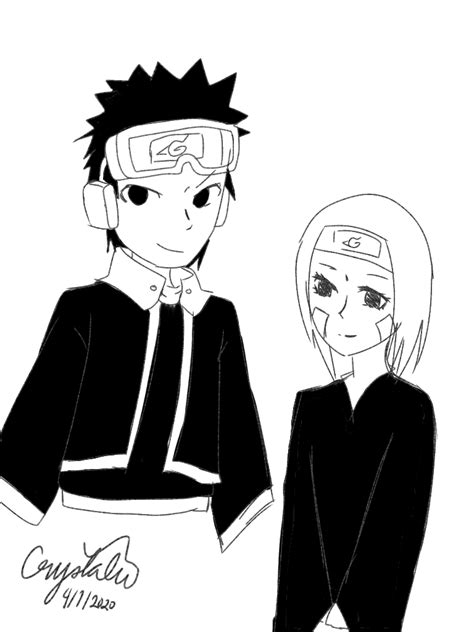 Made fan art of Obito and Rin : Naruto