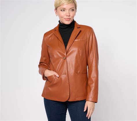 Denim Co Faux Leather Blazer QVC